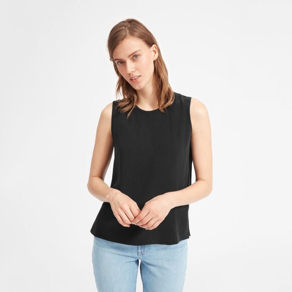 Everlane The Clean Silk Shell Black Base - Size 10 - Picture 5 of 5